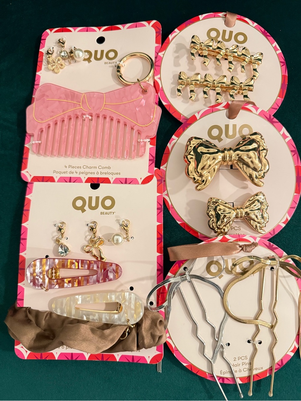 Quo Pink, Gold & Brown Hair Accessory Collection